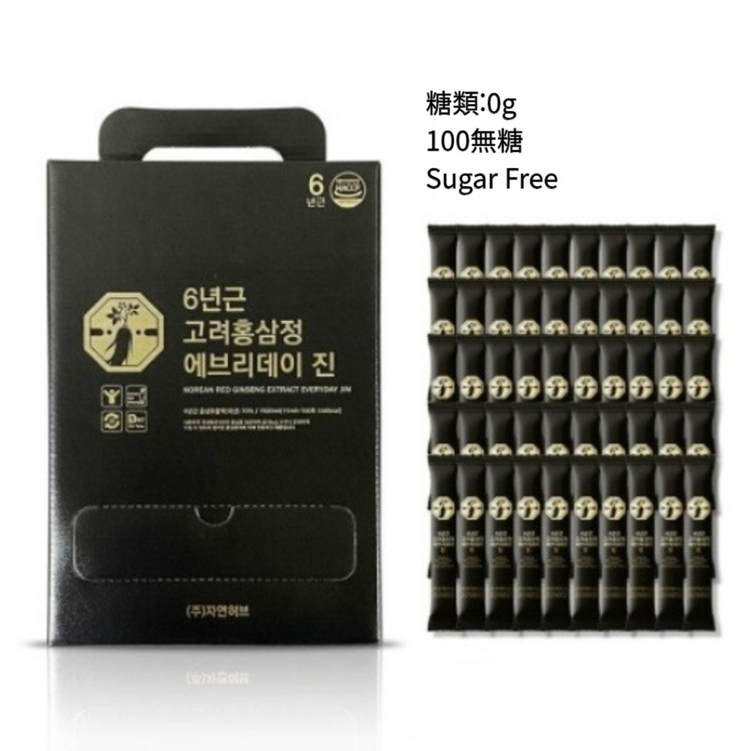 糖類0g 無糖 韓国6年根紅参精エバーリデイジンEveryday Jin 紅参エキス15g*100砲 無糖 Sugar-Free