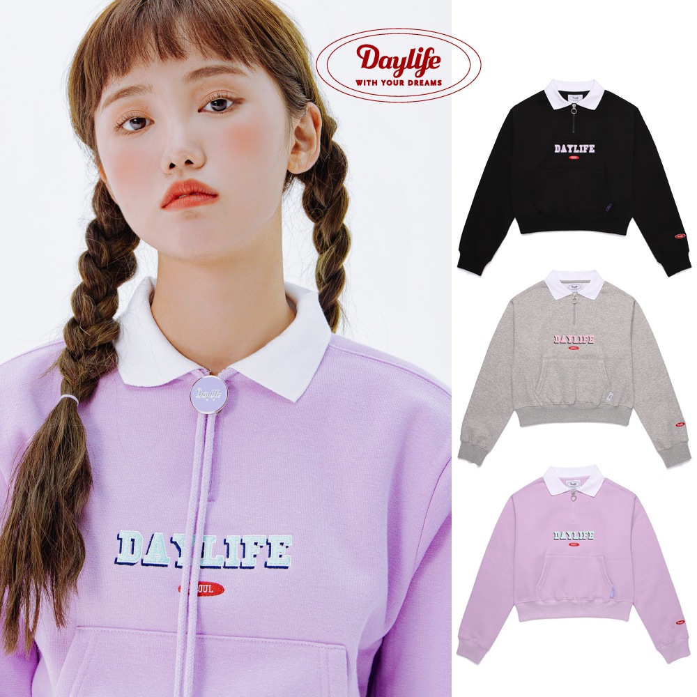 DAYLIFENEW! 20FW COLLAR CROP SWEAT SHIRTS (3 COLOR)
