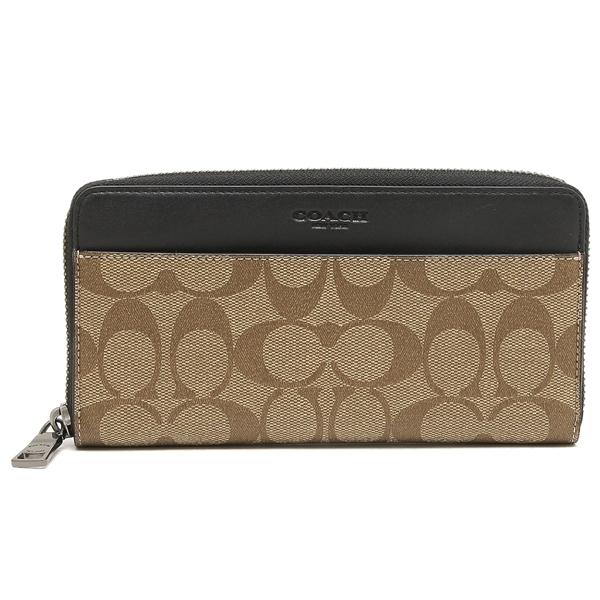 【20%再値下げショップクーポン発行中!】 即納 財布 長財布 F58112 ラウンドファスナー シグネチャー メンズ レディース アウトレット QBTN2 カーキ