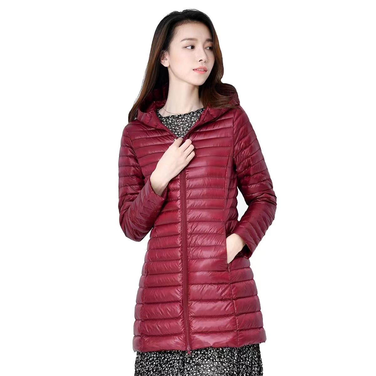 ダウンコート ミディアム丈 ダウンジャケット アウター レディース きれいめ 軽量 50代 40代