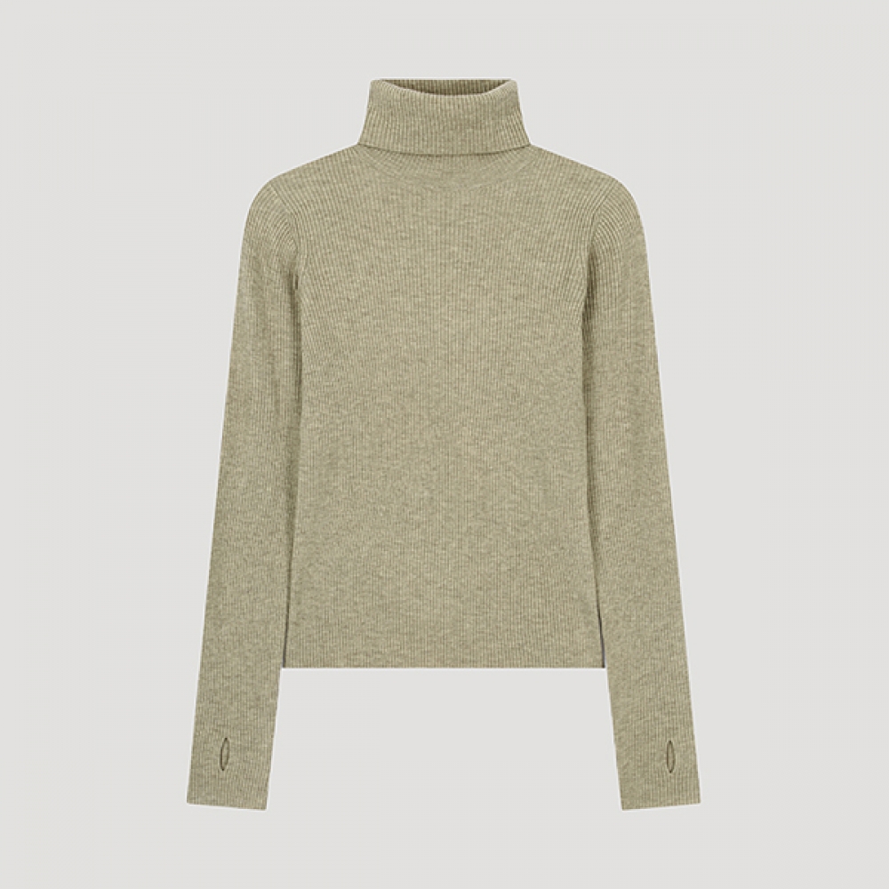 (Shes Miss) リブ付きスリムタートルネックニット_SSKPOO41010_ME 5,010円