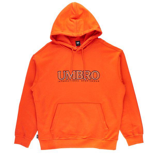 エッセンシャルプラス刺繍レタリングフードティーUQ121CHD16 ORG