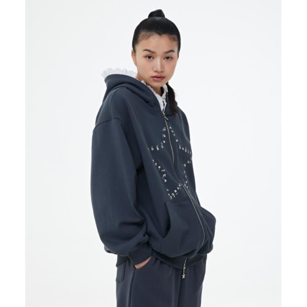 fogdawn Lullaby Lace Hoodie Zipup charcoal DA25SZP001CH