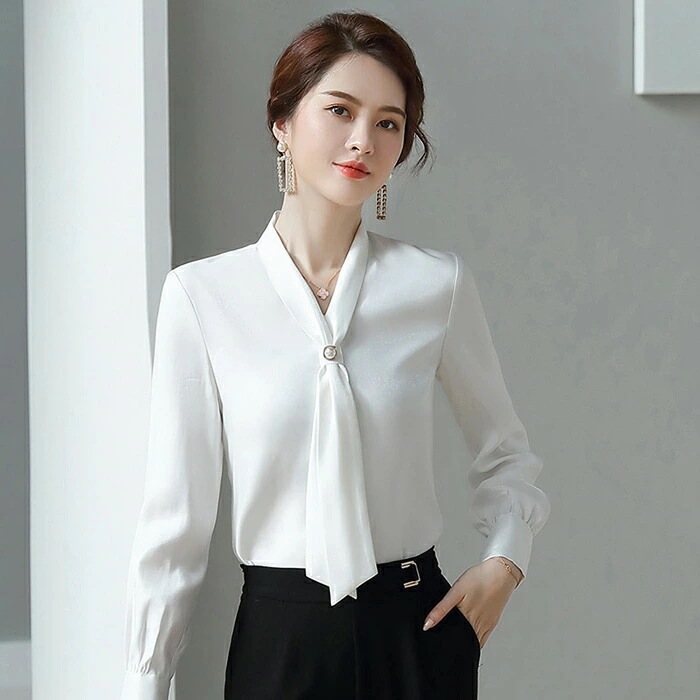 シャツ レディース ブラウス オフィス 長袖 ワイシャツ フォーマルシャツ ブラウス スーツ ビジネス 制服 蝶結び リクルート おしゃれ ワイシャツ シャツレディース トップス 大きいサイズ 通勤