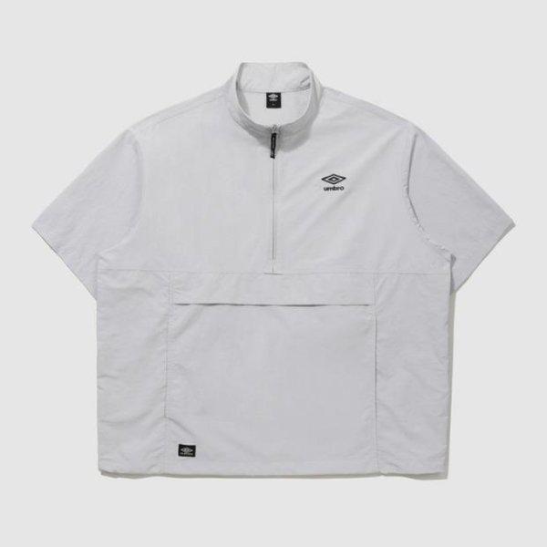 MジャケットLQC UQ223CWT42-WGRクラシック半袖スタンドネックアノラック/ WHITE GREY