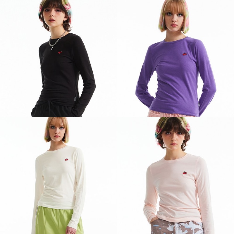 SMALL CHERRY ROUND FITTED T-shirt 韓国正規品 Tシャツ