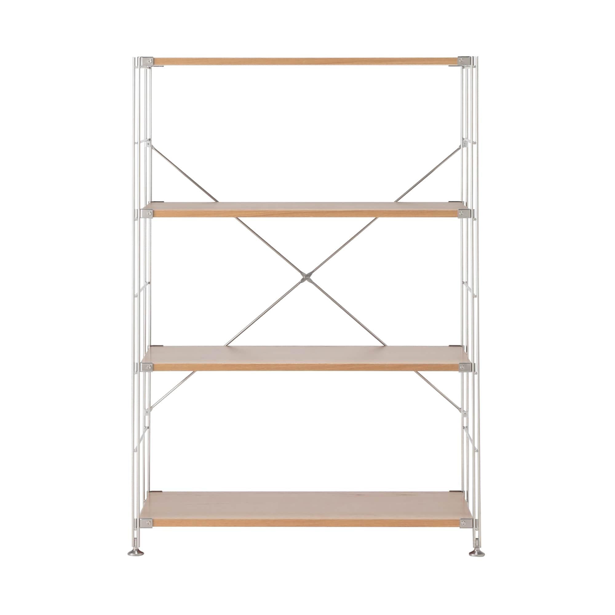 無印良品 ステンレスユニットシェルフ オーク材棚セット ワイド 中 幅86×奥行41×高さ120ｃｍ 83266998 31,141円