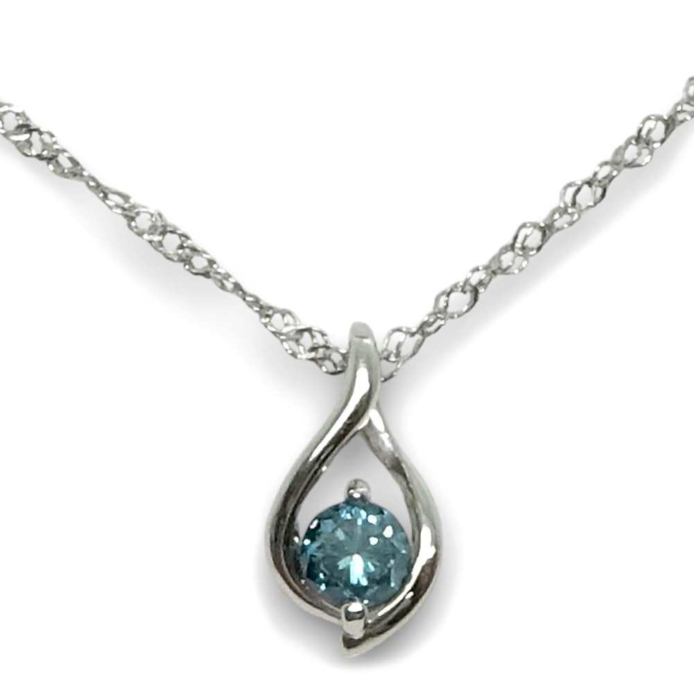 プラチナダイヤモンド ネックレス ブルーダイヤモンド 一粒SI～クラス0.07ct【宝石鑑別書付】 16,898円