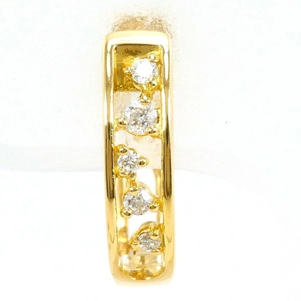K18 18金 YG ピアス(片耳) ダイヤ ジュエリー 【中古】