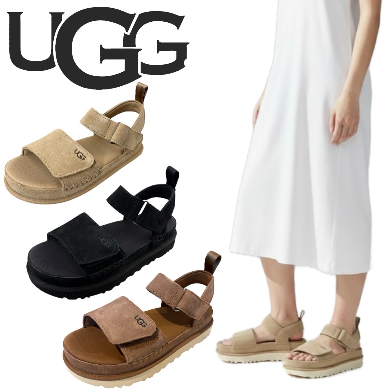アグ UGG スポーツサンダル 厚底 1136783 ゴールデンスター レディース シャワーサンダル クロッグサンダル シューズ スエード 靴 Goldenstar