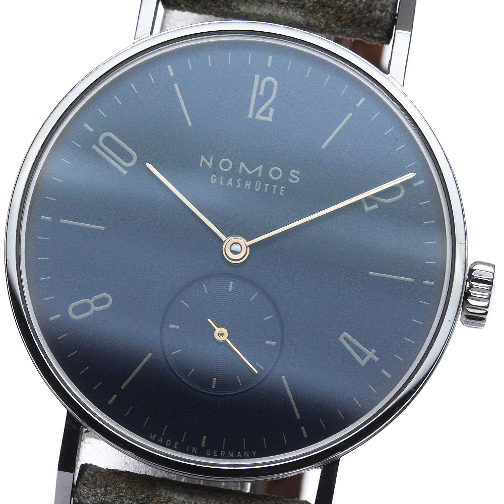 ノモス NOMOS TN1A1BL2 グラスヒュッテ タンジェント38 スモールセコンド 手巻き メンズ 内箱・保証書付き_847348【中古】