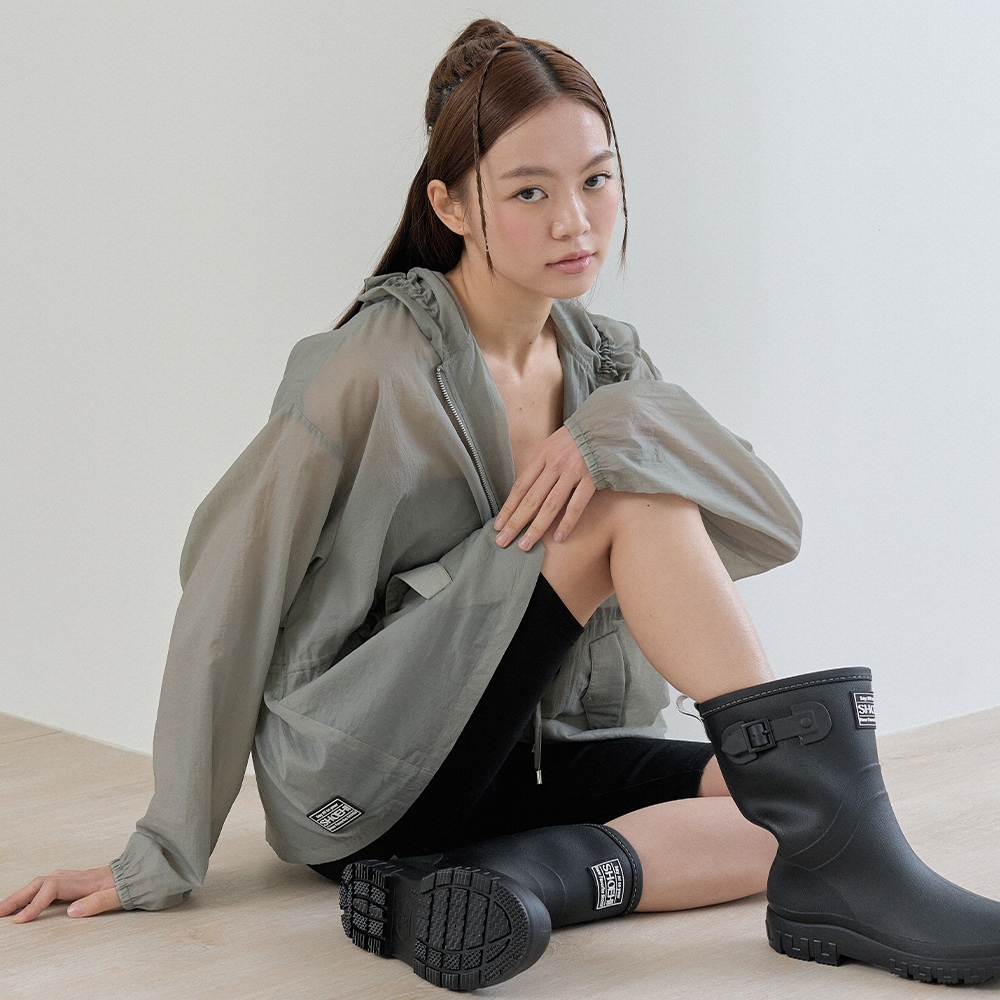 Cloudy RJ001 無地 ショート ファスナー アウター [2カラー]