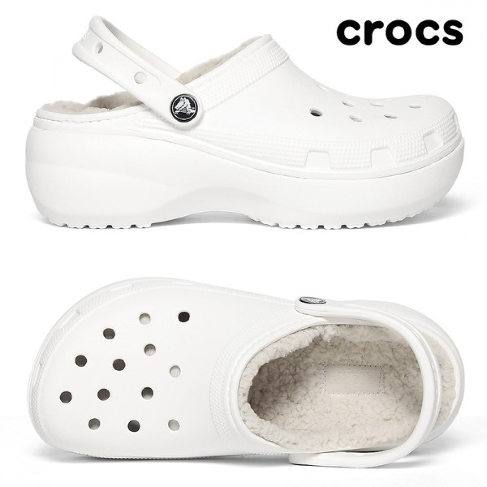 [クロックスシューズ] 女性用クラシックプラットフォーム裏地付きウールインドアシューズ 207938-100