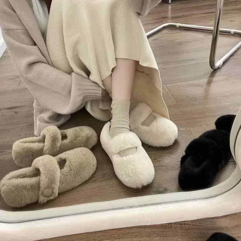 大人気ホワイト 靴 レディース シューズ 冬 アウター 冬 暖かい裏地 ソフトソール 靴 コットン ファーシューズ