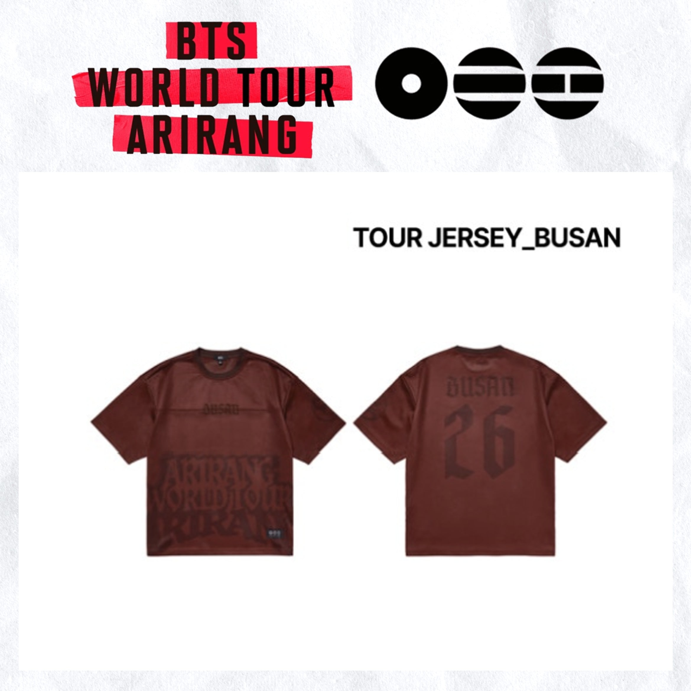 【国内発送】【公式】 BTS サイズ選択 【 TOUR JERSEY_BUSAN 】 BTS WORLD TOUR ‘ARIRANG’ IN BUSAN 公式MD 釜山 韓国 会場限定