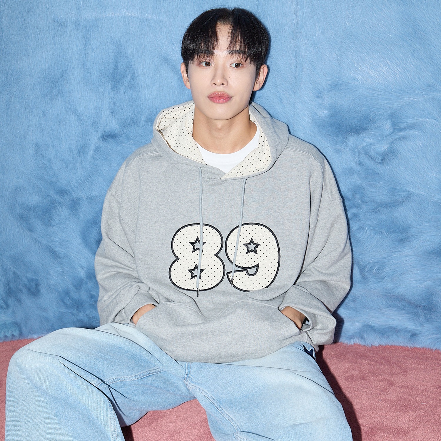 89 Dot Applique Hoody GREY