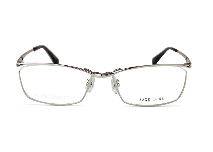 ザックスブルー SAXE BLUE SB-7114 c.1 シルバー MADE IN JAPAN 伊達 度付き 大きい 軽量 メガネ めがね 眼鏡 56サイズ