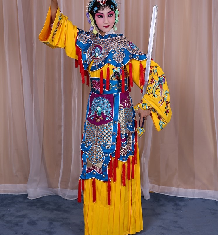 京劇衣装古典演劇豪華民族刺繍 おしゃれ衣装宴会場披露宴美品チャイナドレス文化歴史歌舞伎舞台隈取瞼譜鳳凰覇王別姫四面楚歌虞美人芸術虞姫魚鱗甲 73,149円