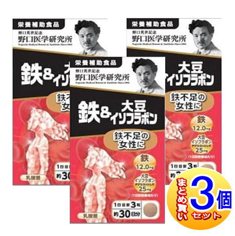 【3個セット】野口医学研究所 鉄＆大豆イソフラボン 90錠【小型宅配便】 4,713円