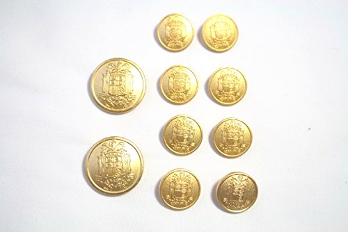 メタルボタンFM-69ゴールド20mm2個15mm8個セットスーツジャケットセット(g-2/8)