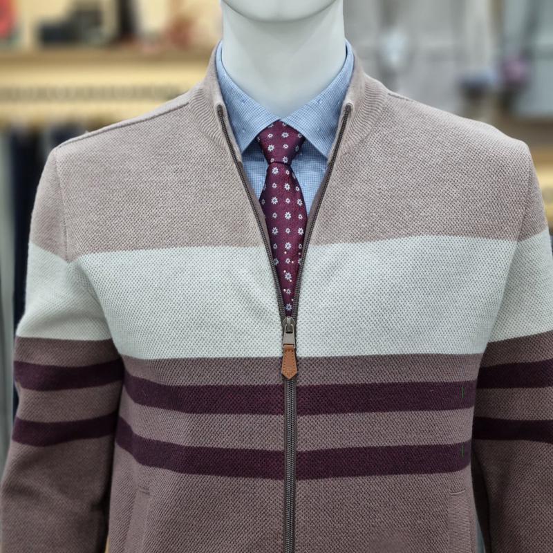 カラーブロック フルジップ カーディガン PPKC33628601_SH