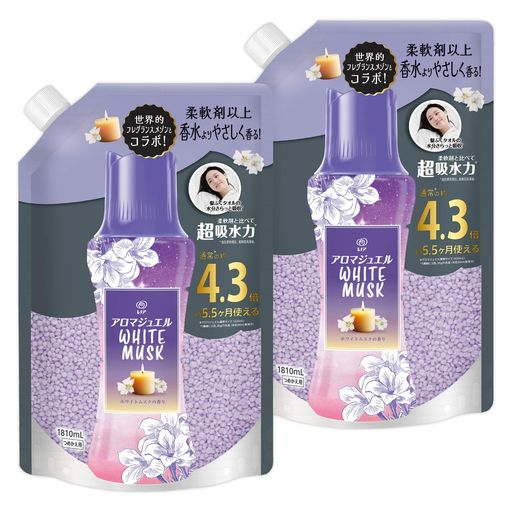レノア アロマジュエル WHITE MUSK 香り付けビーズ ホワイトムスクの香り 詰め替え 1810mLx2袋