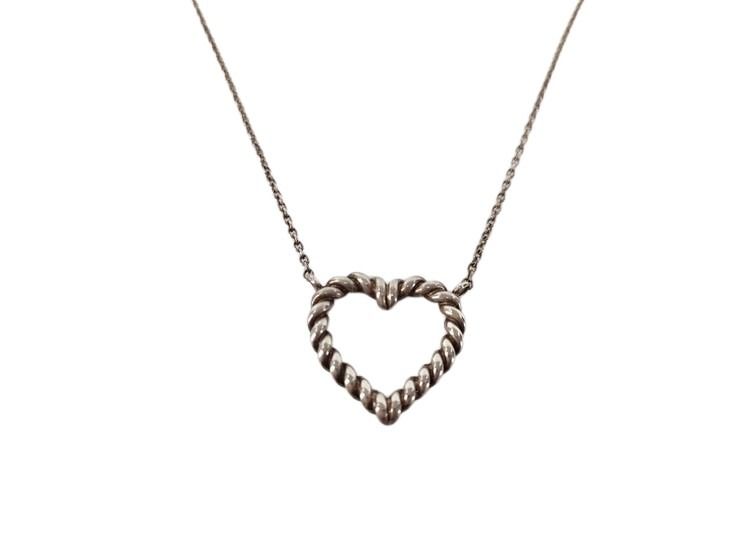 ネックレス ハート ツイスト Ag925 シルバー系 ペンダント アクセサリー ジュエリー 小物 ブランド ギフト 誕生日プレゼント 女性【本物保証】