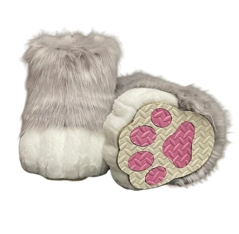 着ぐるみ ケモノ足 ライトグレー Mサイズ 22.5~24CM ケモノ脚 ファースーツ ケモノ fursuit ぬいぐるみ コスプレ コスチューム kigurumi