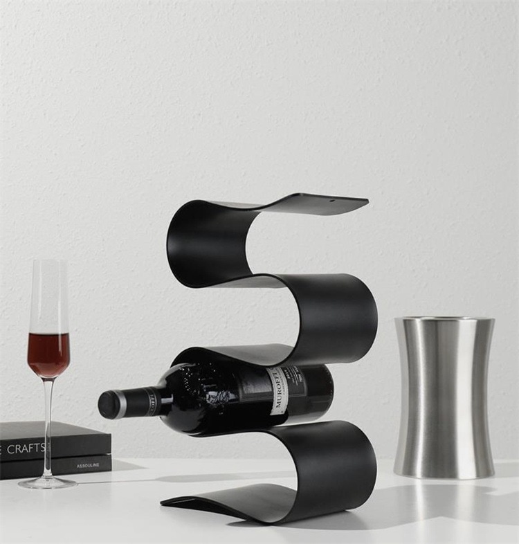 2025新品限定スタイル ワイン棚 新品 バーカウンター シャンペンワイン棚 ステンレス シンプル 金属 S字 モデルルーム 売り場 リビング ダイニング 卓上置物