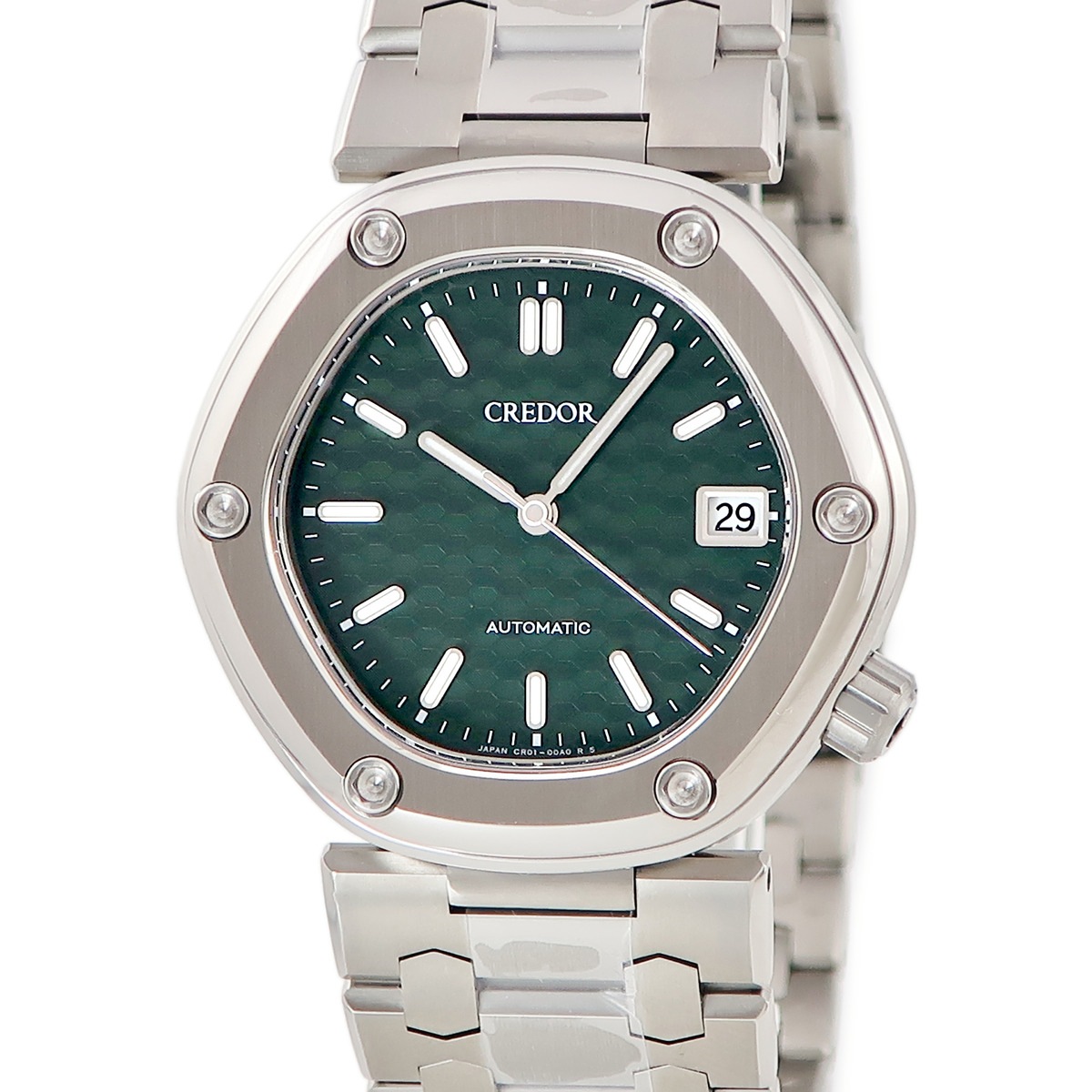 ロコモティブ GCCR997 CR01-00B0 自動巻き メンズ 未使用 グリーン バー デイト ブライトチタン 六角形 3年保証