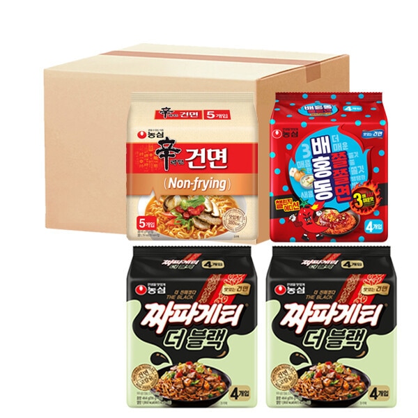 乾麺コレクション)チャパゲティ ザ·ブラック16個+辛ラーメン乾麺10個+培紅洞チョルチョルミョン8個(計34個)