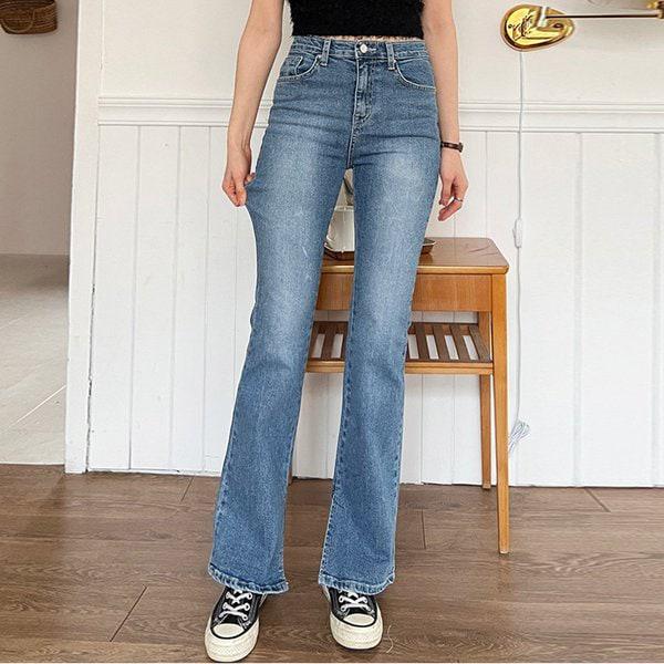 マインフロー 女性ジーンズ スパンブーツカット デニムブーツカット HY749 スリム スリット ブーツカット