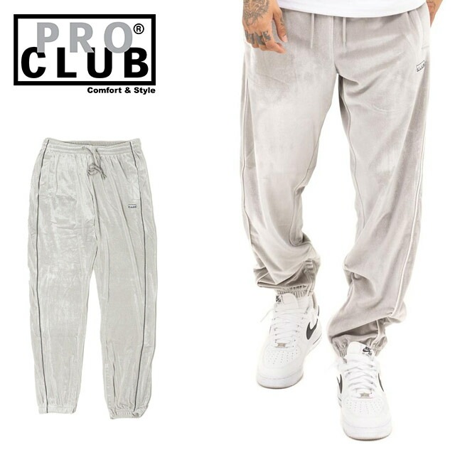 PRO CLUB VELOUR TRACK PANT プロクラブ ベロア パンツ トラックパンツ ジャージ ボトムス スウェットパンツ メンズ 男性 USモデル ブラック 大きいサイズ対応 M L X