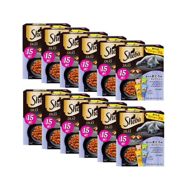 12個セット シーバデュオ 15歳以上 まぐろ味セレクション 200g キャットフード