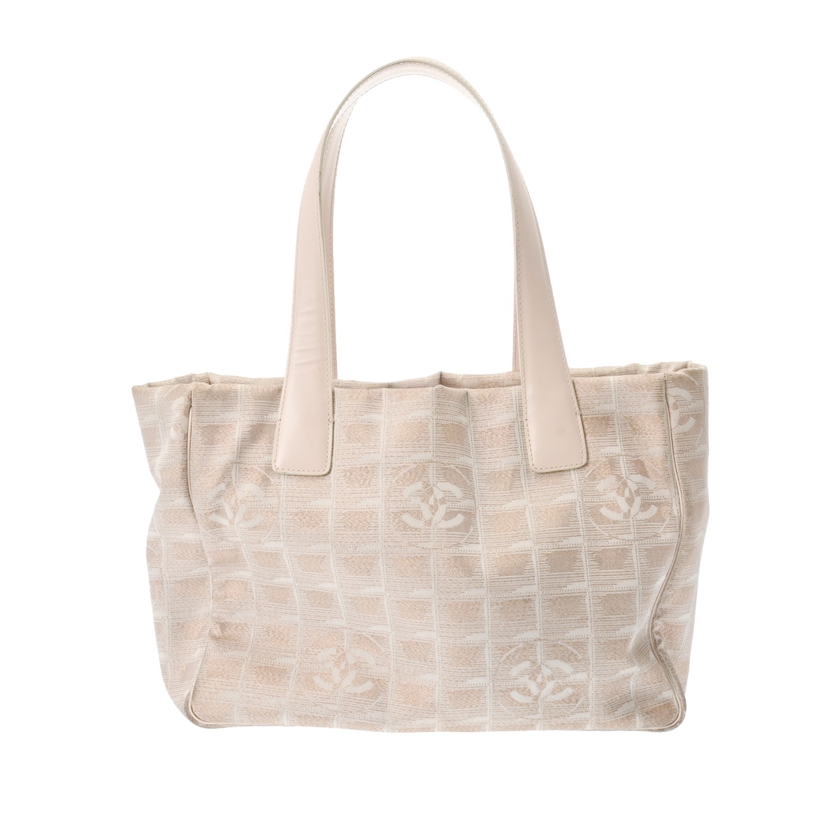 ニュートラベルライン トート PM ベージュ/シャンパンゴールド A20457 レディース ナイロン ハンドバッグ Bランク 中古 銀蔵