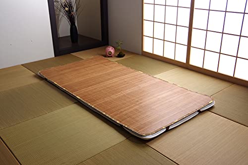 イケヒコ 丈夫でひんやり 竹シーツ ひんやり竹 敷パッド ブラウン シングル 約100×200cm 四方ゴムバンド付き #5328530