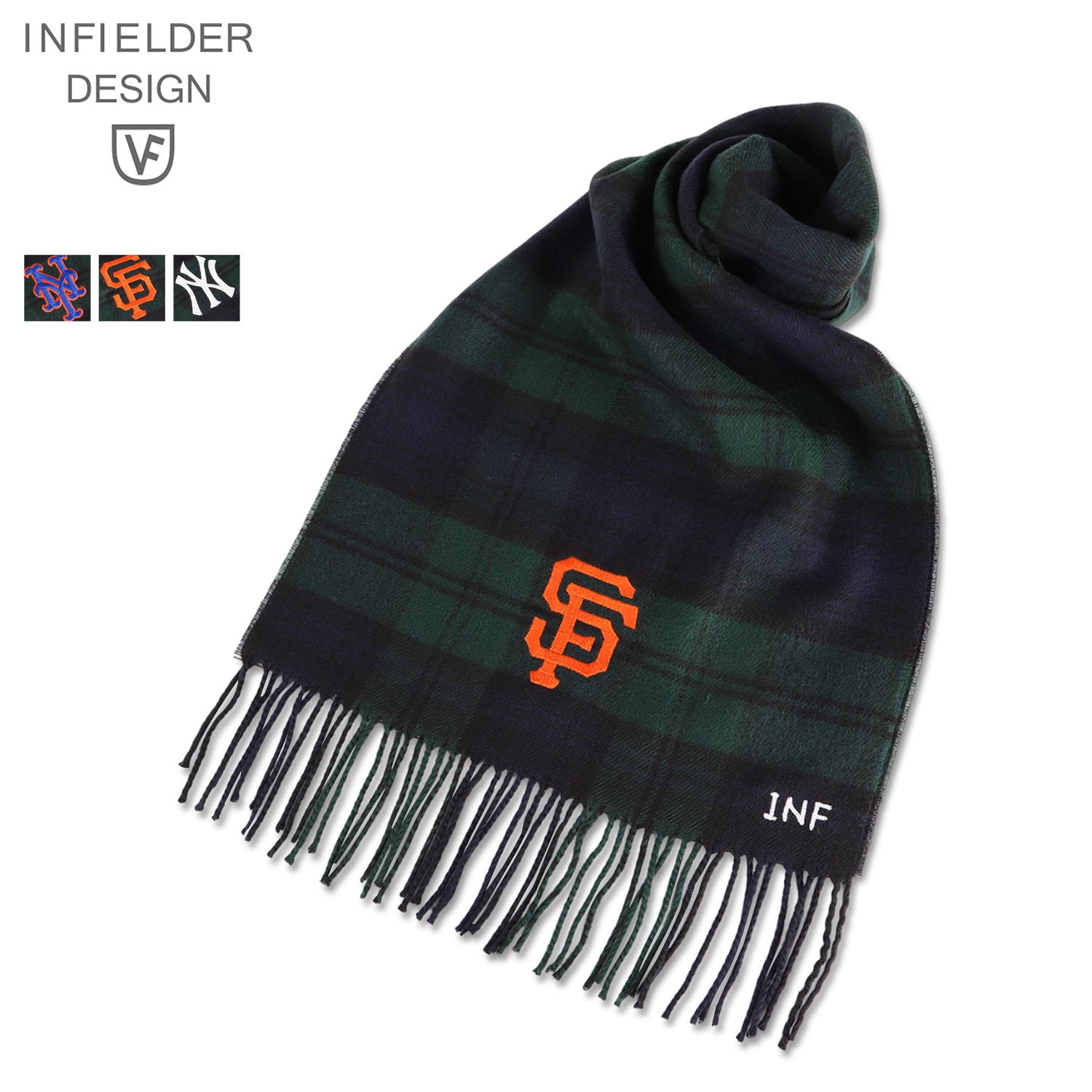 マフラー ストール メンズ レディース チェック メジャーグ MLB-171