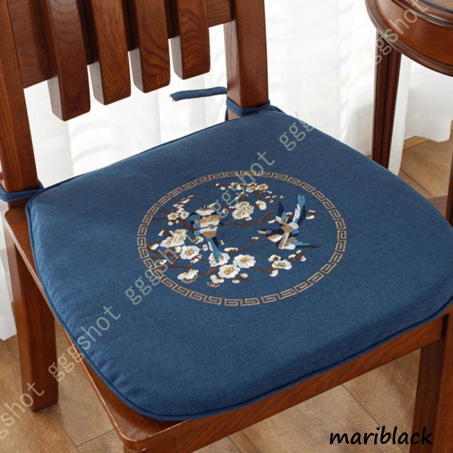 ダイニングチェア クッション 2枚/4枚セット 馬蹄型 チェアパッド シートクッション 滑り止め付き カバー仕様 洗える 低反発 花柄 通气性 ずれない