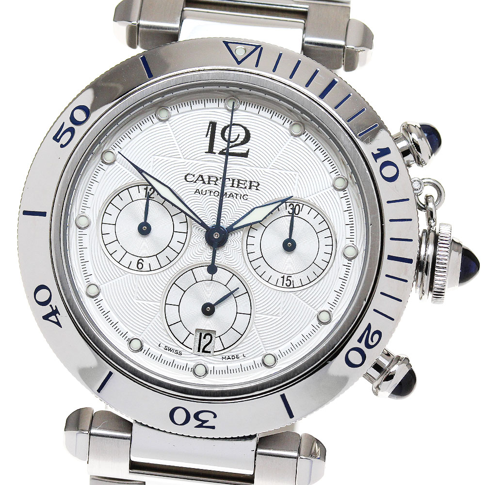 カルティエ CARTIER W31030H3 パシャ38ｍｍ クロノグラフ 自動巻き メンズ 良品 _804736【中古】