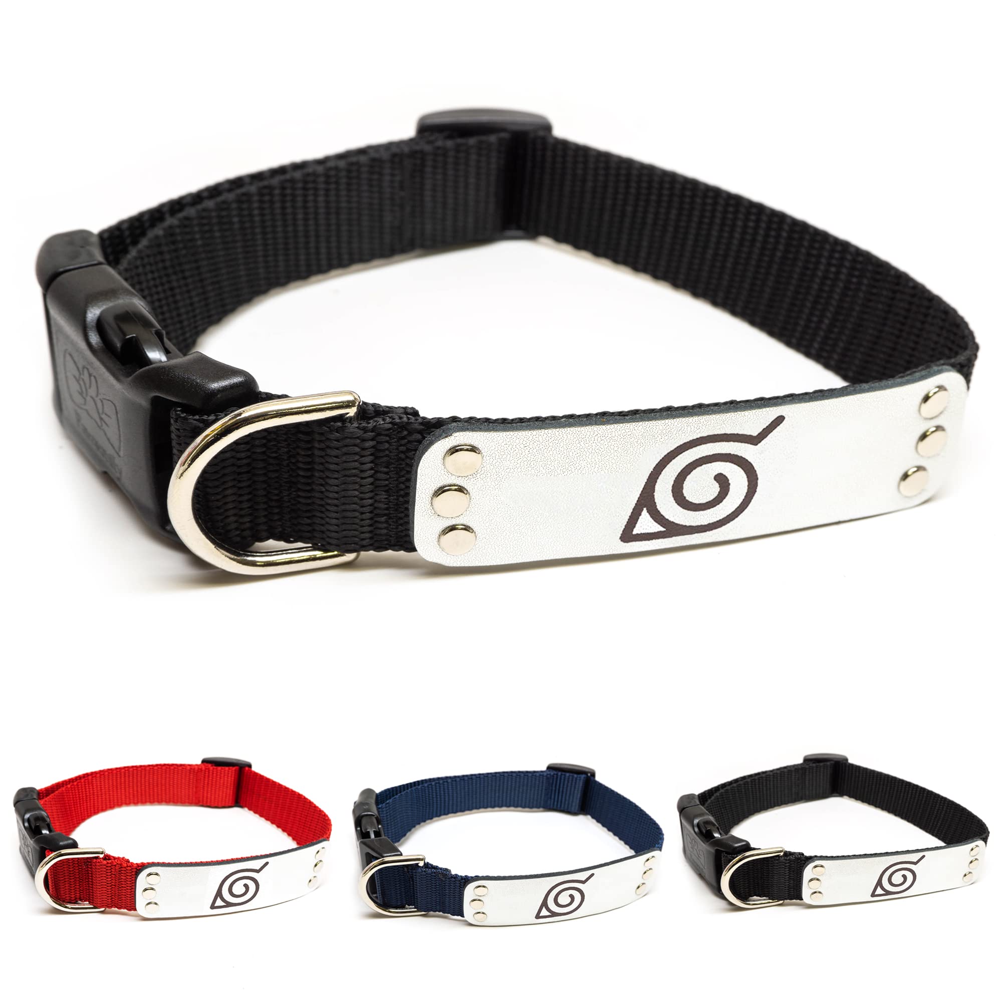 NARUTO - ナルト犬の首輪 大型犬MXS/小型の子犬の首輪 - 公式ライセンス商品 NARUTO - 疾風伝 隠れた葉の村 アニメ 犬の首輪 ナルト ギフト ペットカラー 犬用 ブラックニン