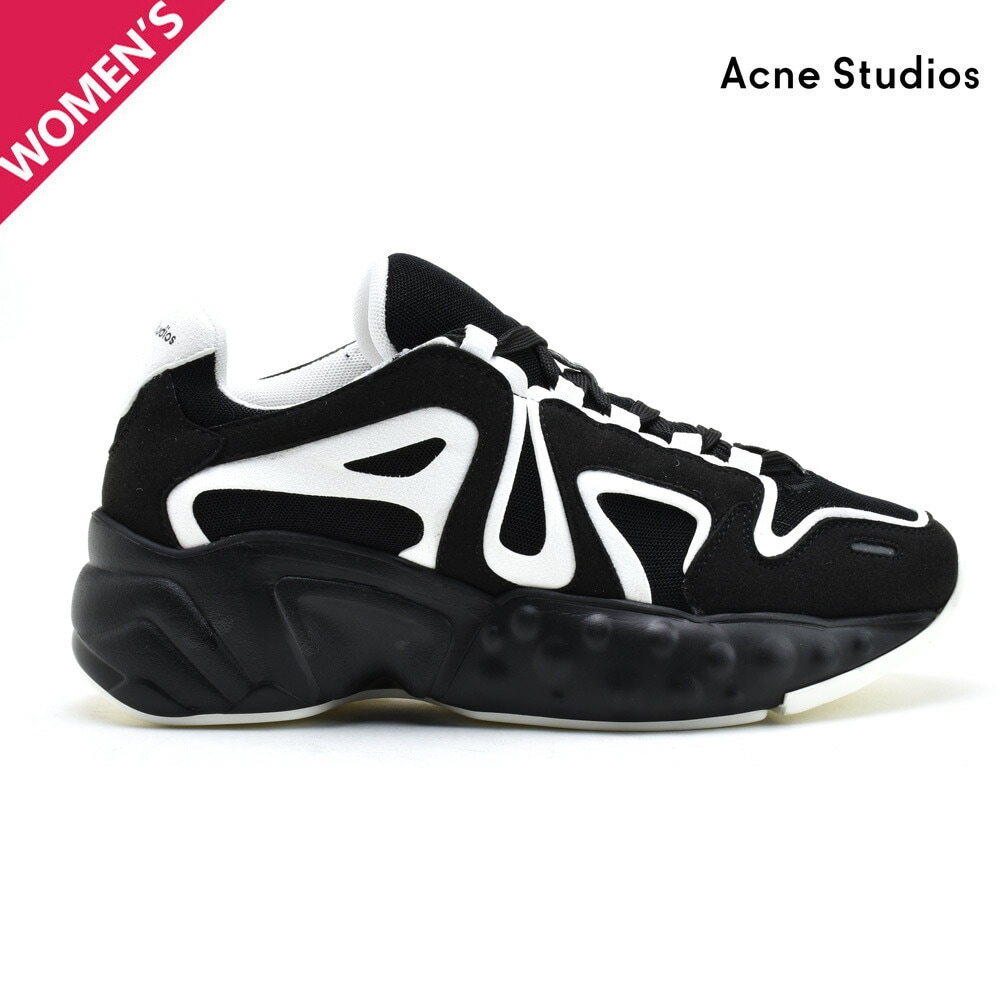 アクネストゥディオズ スニーカー レディース ダッドシューズ ローカット ブラック ホワイト Acne Studios Rockaway Sneaker[ad0355-j83]