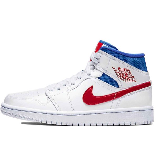 エアジョーダン 1 ミッド ホワイト ブルー レッド 28cm Nike Air Jordan 1 Mid White Blue Red BQ6472-164