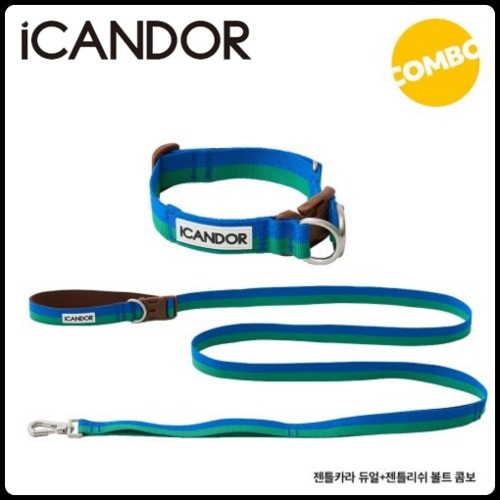 セット商品* 首輪 リード ペット 犬 GENTLE COLLAR DUAL+GENTLE LEASH_FOREST