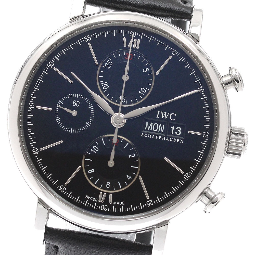 IWC SCHAFFHAUSEN IW391029 ポートフィノ クロノグラフ デイデイト 自動巻き メンズ 良品 保証書付き_944559【中古】