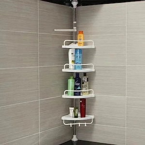 【幸運】工場直送不屈のバスコーナーラックトイレタリー棚プラスチック無孔トイレタリー収納ラック98