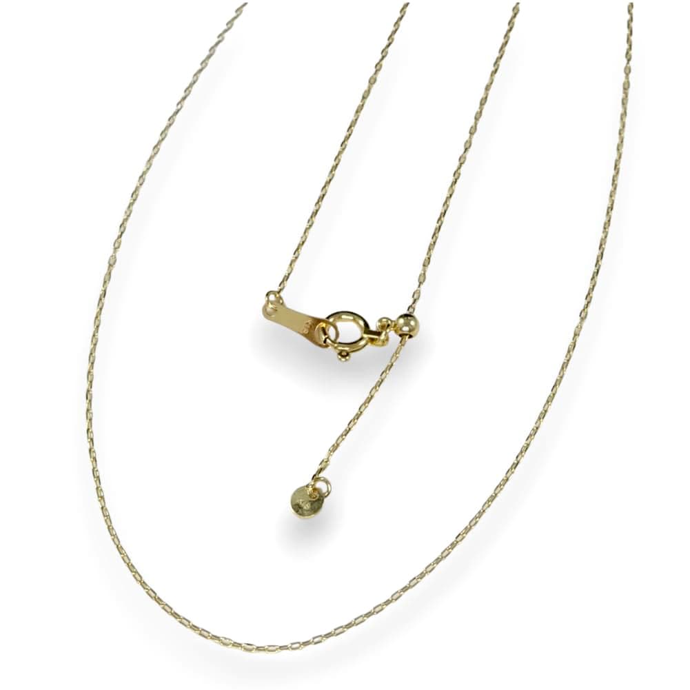 18金K18 ネックレスチェーン 小豆 （アズキ） 最長45センチレスポンスフリー