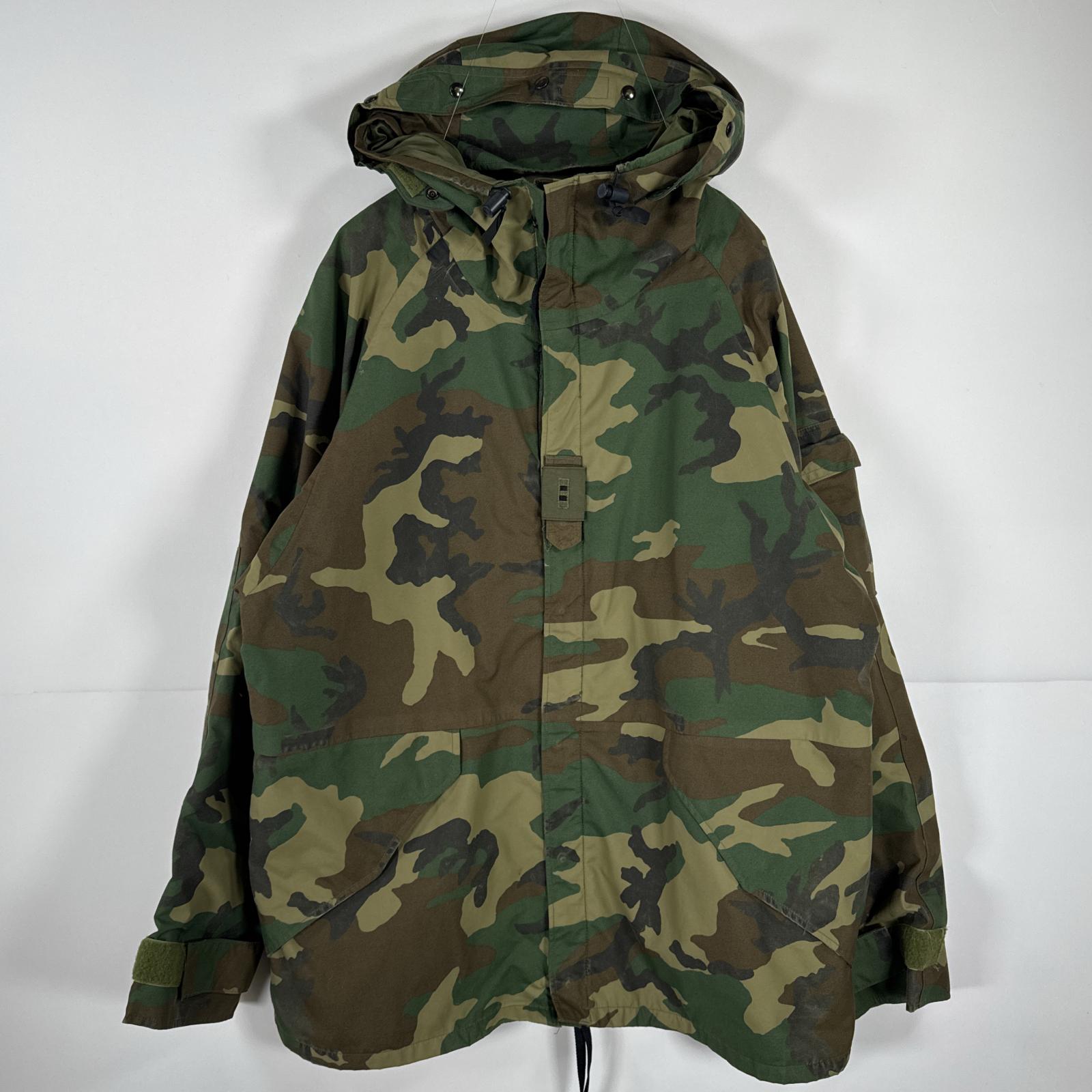 古着 90s/90年代 ヴィンテージ ミリタリージャケット ECWCS GORE-TEX ウッドランドカモ ゴアテックスパーカー 米軍 実物 large long メンズ