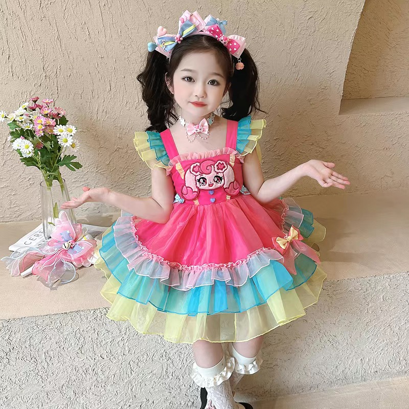 ティニピン 女の子ワンピース春秋夏2025新型子供可愛い可愛い可愛いロリータ赤ちゃん春服プリンセススカート