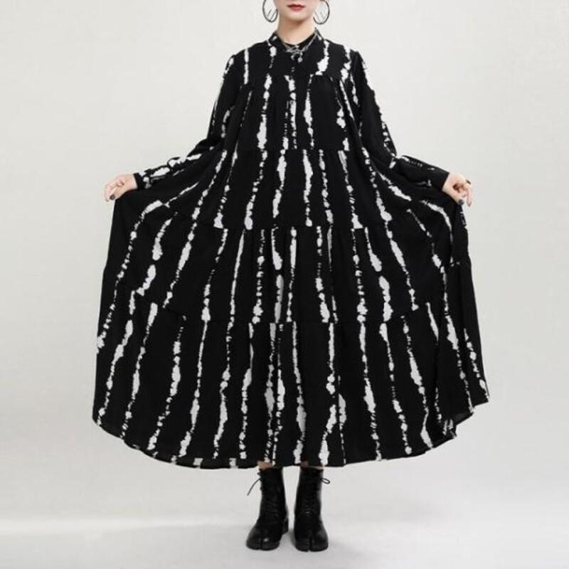 ワンピーススリーブ女性のファッショナブルなユニークな不規則なロングシャツドレスA-薄い大人の女性ルーズフィットボディカバーブラック春夏