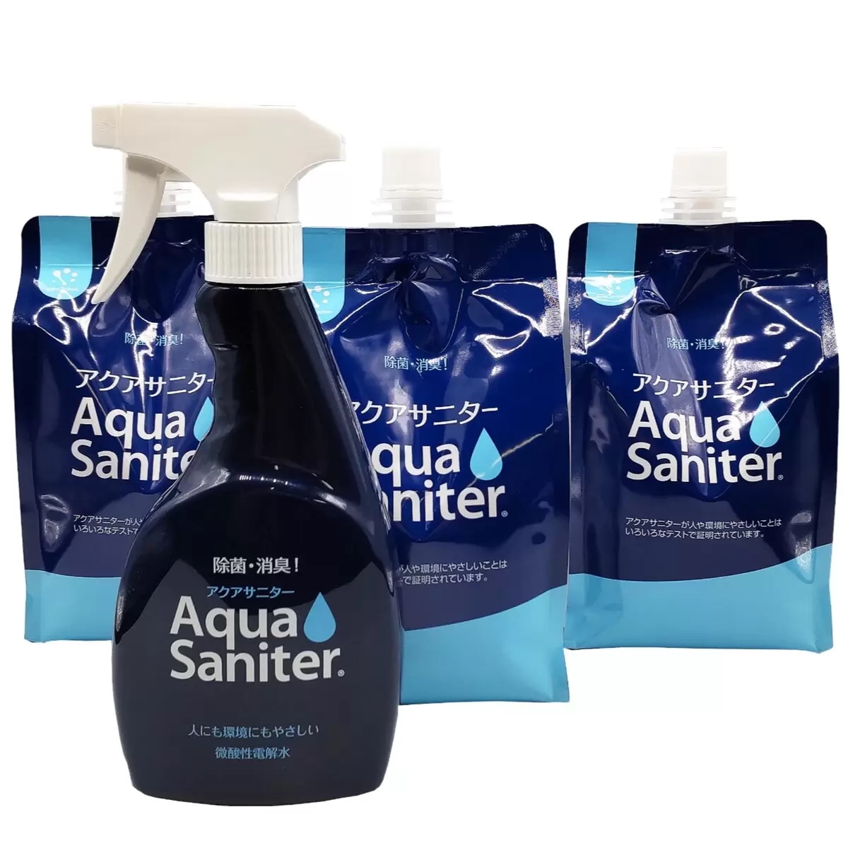 速達　アクアサニター 詰替え1L x 3パック （本体ボトル付き）　コストコ